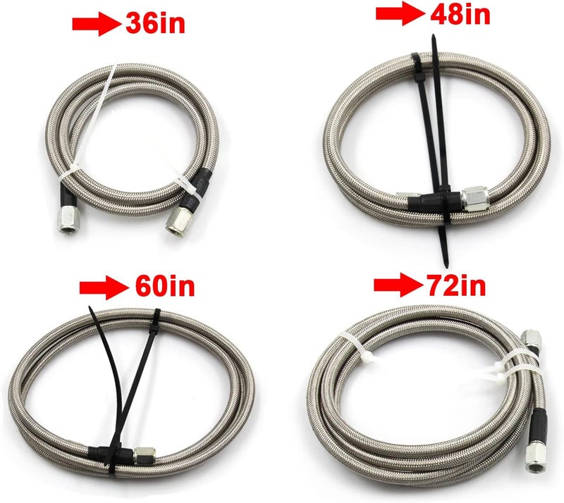 LVOUP Stainless Braided Line 4AN Multi Size Remote Turbocharger Sensor Teflon Gauge Line Kit（36inch） - Image 2